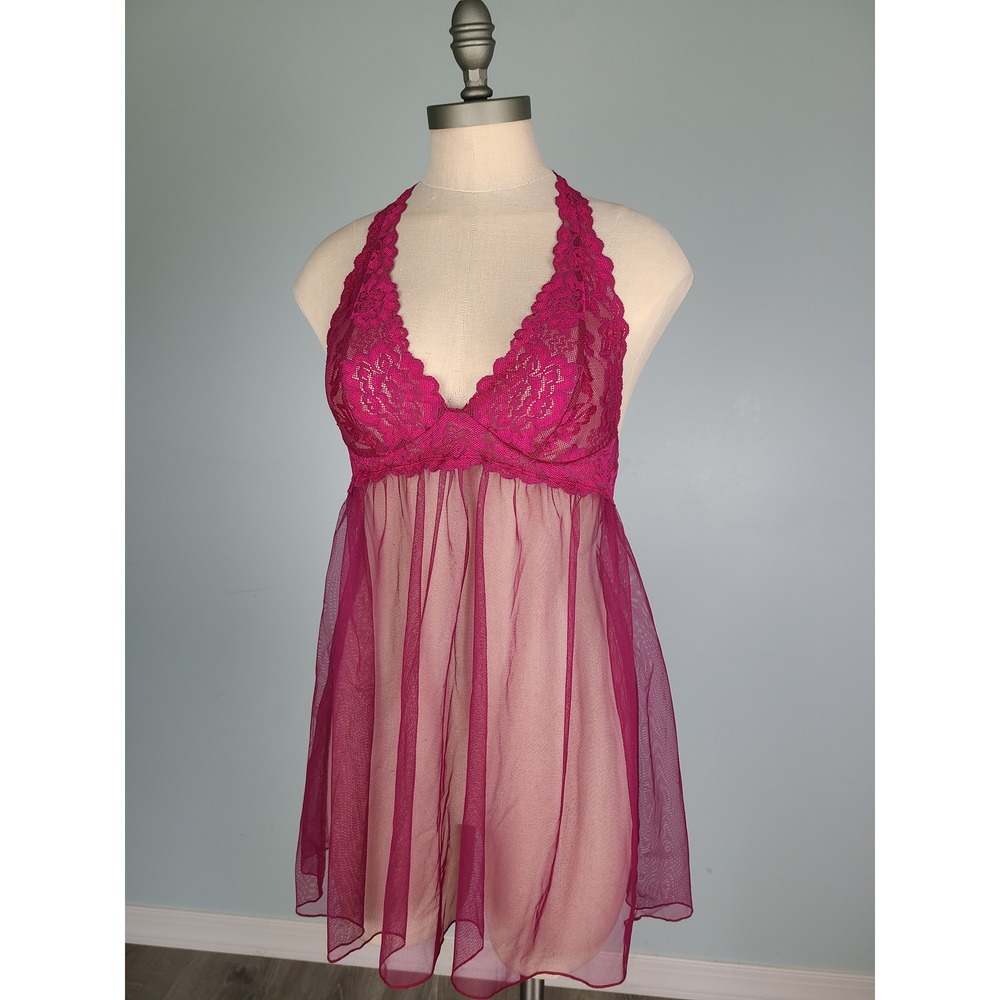 Victoria's Secret S Babydoll Mini Dress Lacy Halter Y2K It Girl